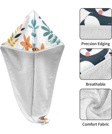 Rainbow Panda Hair Towel 2 Pack - Super Absorbent Quick Dry Hair Turbans for Women & Girls - Buy Online on GoSupps.com