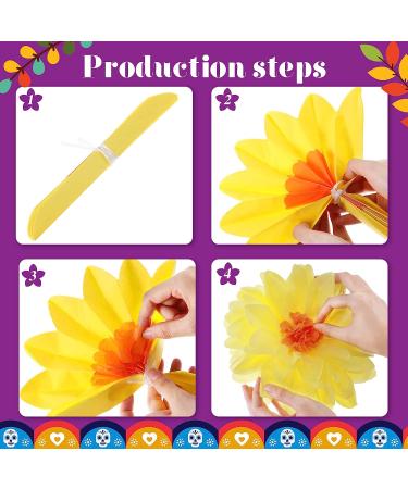 Colorful Mexican Paper Flowers - Set of 18 for Fiesta Party Decor, Weddings, Birthdays & Crafts - Buy Online on GoSupps.com