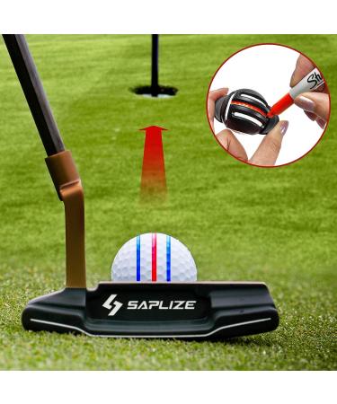 SAPLIZE High Precision Golf Ball Marker Kit with 3 Sharpie Markers - Golf Ball Stencils, Line Marker Tool for Alignment and Identification - Buy Online on GoSupps.com