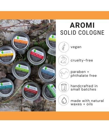 Aromi Solid Cologne | Aromatic Woodsy Men's Fragrance Mandarin Mint and Suede Scent Vegan Cruelty-free Gift for Him Stocking Stuffer Travel (Sexy Man) - Buy Online on GoSupps.com