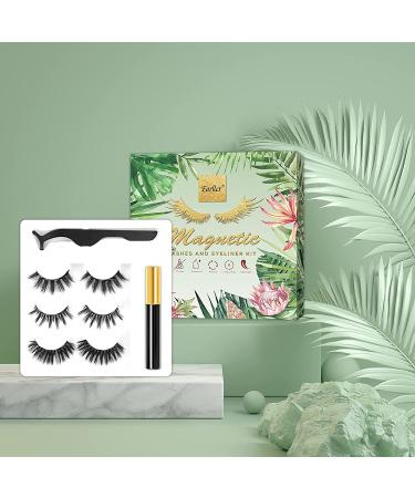 EARLLER 6D Magnetic Eyelashes with Eyeliner Kit - Reusable Mink Lashes, Long & Natural Look, No Glue Needed - 3 Pairs - Buy Online on GoSupps.com