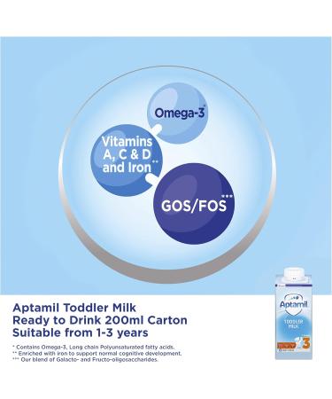 Aptamil 3 Toddler Baby Milk Ready to Drink Liquid Formula 1-3 Years 200ml - Pack of 1 - Buy Online on GoSupps.com