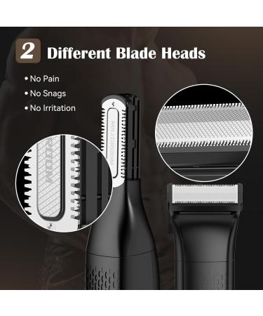 Waterproof Body Hair Trimmer Kit - Cordless Adjustable Combs & Interchangeable Heads for Safe Groin Chest Back & Armpit Grooming - Buy Online on GoSupps.com