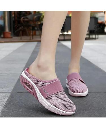 LELEWANG Womens Orthopedic Diabetic Walking Shoes 7 Navy Blue - Lightweight Breathable Slip-on Slippers with Air Cushion Technology - Buy Online on GoSupps.com