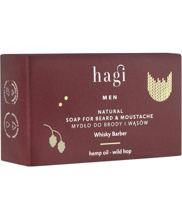 Hagi Whisky Barber Natural Beard and Mustache Soap with Hops Extract Pine Oil Shea Butter Vegetable Oils Protective and Strengthening Whisky Scent 100 g - Buy Online on GoSupps.com