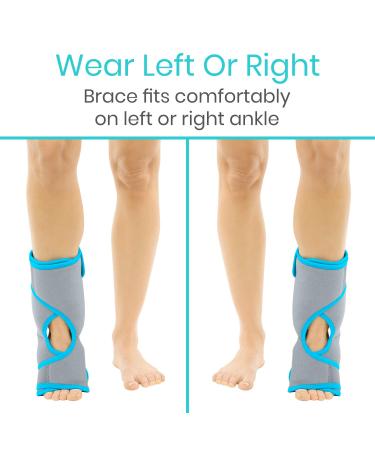 Vive Ankle Ice Pack Wrap - Adjustable Cold/Hot Compression Brace for Achilles Injuries, Tendonitis, Plantar Fasciitis - Muscle Sprain Relief - Gray - Buy Online on GoSupps.com