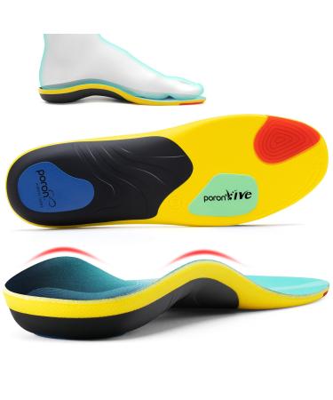 Plantar Fasciitis Insoles for Men Women Orthotic Insoles Arch Support Insoles with Pain Relief Feet Professional Sports Insoles Perfect for Long Time Walking Lake Blue L Lake Blue & Yellow L(10.5-11.5)275mm-285mm