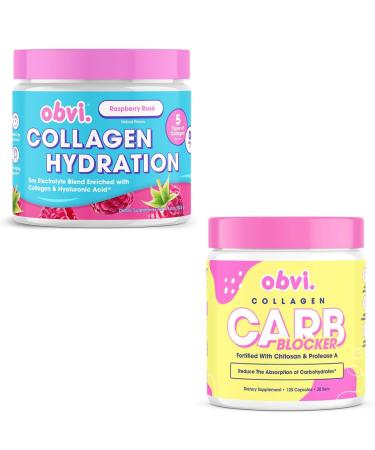 Obvi Hydration Powder and Guilt Free Carb Blocker |Electrolyte & Collagen Peptide Complex| Support Weight Management Healthier Nails & Longer Hair Enzyme Production