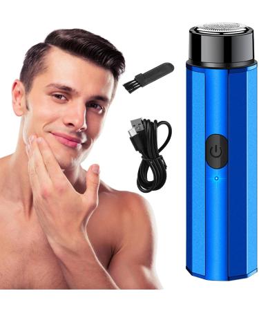 Travel Electric | Washable Mens Electric - Portable Shaver Rechargeable for Men's Short Hard Beard Shaving Trimming Blue - Buy Online on GoSupps.com
