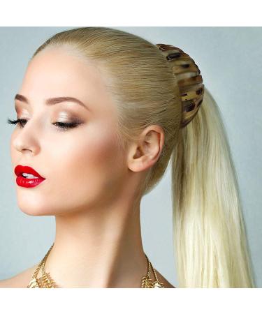 4 Vintage Birds Nest Hair Clips - Geometric Ponytail Holders | Expandable Large Hair Loops for Women and Girls - Buy Online on GoSupps.com