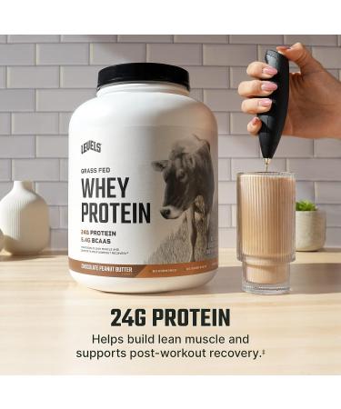Levels Grass Fed 100% Whey Protein 5LB Chocolate Peanut Butter - No GMOs, 5 Pound Pack - Buy Online on GoSupps.com