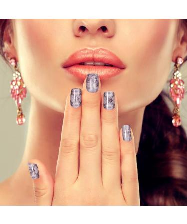 Kalolary 12-Piece Color Gradient Marble Nail Polish Stickers - Self-Adhesive Full Nail Wraps with Nail File | Trendy Monochrome Designs for Effortless Nail Art - Buy Online on GoSupps.com