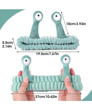 Snail Cartoon Spa Headband | Soft Coral Fleece Wraps for Women | Green Facial Makeup Hair Band - Buy Online on GoSupps.com