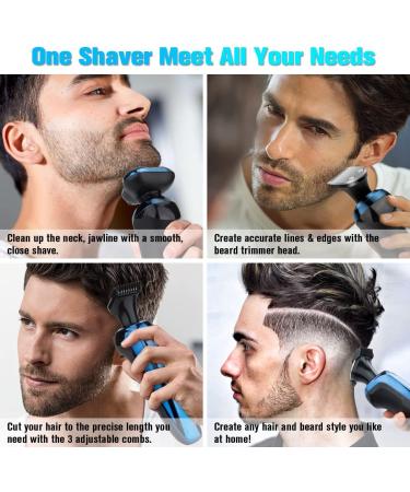 2024 Electric Razor for Men - 3D Rotary Waterproof Rechargeable LED Display Cordless Electric Shavers with Nose Hair Trimmer and Beard Trimmer -Portable Travel Shaver - Ideal Men's Grooming Gift - Buy Online on GoSupps.com