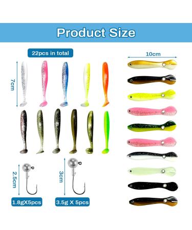 53-Piece Fishing Raids Set | Jig Heads Hooks & Rubber Bait for Saltwater & Freshwater Fishing - Buy Online on GoSupps.com