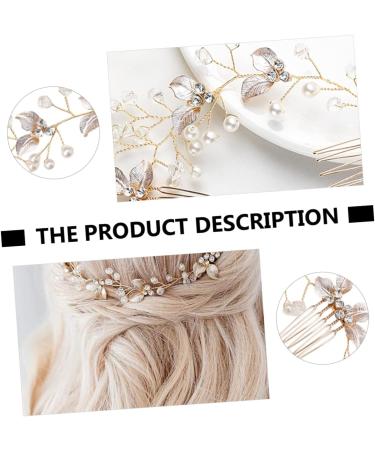 Angoily Bride Hair Braiding Hair Comb Pearl Headpiece for Wedding Gold Hair Comb Floral Hair Clips Bridal Hair Pin Rhinestone Hair Clip Bridesmaid Twist Flower Alloy Material - Buy Online on GoSupps.com