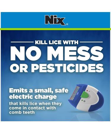 Nix Electronic Lice Comb - Instantly Kills Lice & Eggs - White/Blue - 1 Count - Buy Online on GoSupps.com