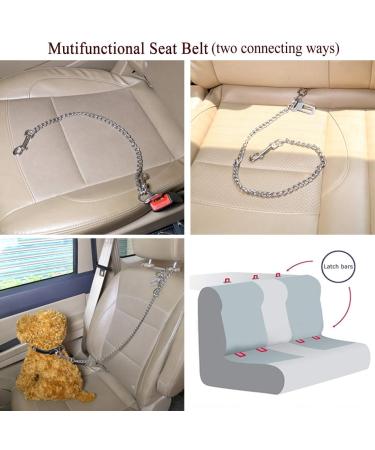 Mogokoyo Stainless Steel No chew Dog Car Seat Belt Pet Vehicle Safety Restraint Tether Heavy Duty Big Canine Dog Car Leash Strap with Double Clip and Latch Attachment-25 Inch 25.5 Inch/65 CM - Buy Online on GoSupps.com