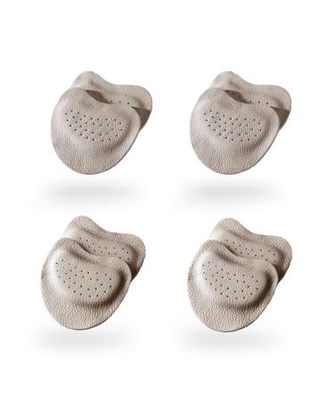 CB 4-Pair Soft Leather Forefoot Shoe Metatarsal Pads Ball-of-Foot Sponge Cushions Inserts Insoles Foot Pain Relief for Men & Women Kids Shoes 2-Pairs 3mm & 2-Pairs 6mm Thick
