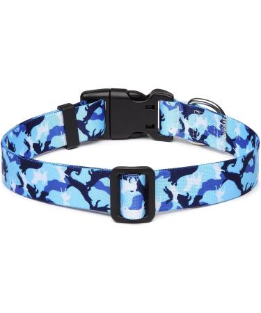Adjustable Soft Nylon Dog Collar for Small to Large Dogs - Suredoo Camo Blue (M 33-55 cm) - Buy Online on GoSupps.com