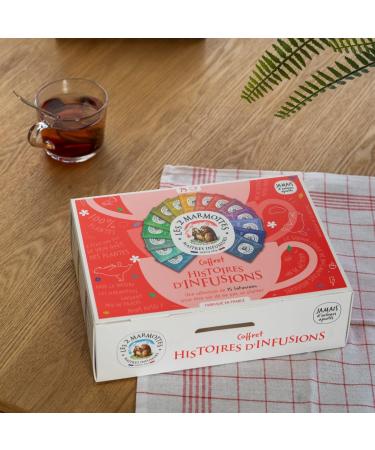 Les 2 Marmottes - Coffret Histoires d'Infusions 75 Sachets - 15 Tisanes - Amateurs de plantes inconditionnels des infusions - Made In France - Sans ar mes ajout s - 116g Histoires d'Infusions - 75 Sachets - Buy Online on GoSupps.com