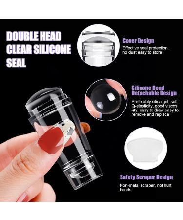 Clear Nail Art Stamper - Double-End Silicone Nail Stamp for DIY French Smile Line Art & Accessories - Buy Online on GoSupps.com