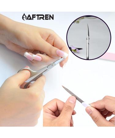 Nail Scissors Daimond Grain Nail File Curved Blade Professional Stainless Steel Toenail Manicure Pedicure Eyebrows Nose Beard Mustache Grooming Cuticle Scissors - Buy Online on GoSupps.com