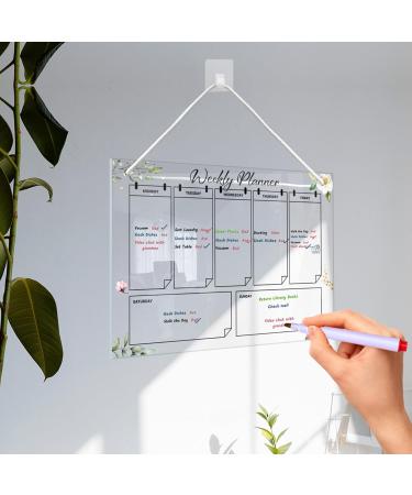 WOBBLO Acrylic Weekly Wall Planner - Acrylic Dry Erase Weekly Planner - Dry Erase Acrylic Wall Calendar - Weekly Planner Housewarming Gift - Buy Online on GoSupps.com
