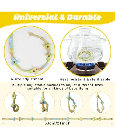 Shop BPA-Free Baby Toy Accessories: Silicone Cup Catcher & Pacifier Chain (4-Pack) for Strollers & Car Seats - Buy Online on GoSupps.com