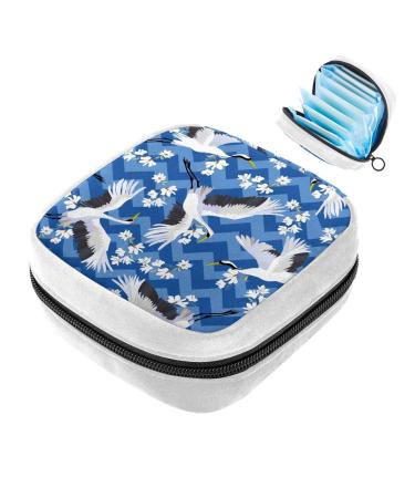 GIAPB Sanitary Napkin Storage Bag Period Bag Tampon Bag Makeup Bag Pad Pouch Animal Birds and Flowers Color528