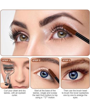 LOPHE 5D Silk Fiber Eyelash Mascara Volume Mascara with Soft Mascara Brush Long Lasting Waterproof SmudgeFree Mascara with False Eyelash Effect Brown - Buy Online on GoSupps.com