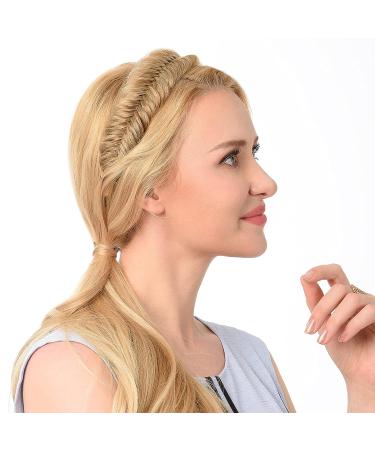 DIGUAN Wide Fishtail 2 Strands Synthetic Hair Braided Headband - Bohemian Beauty Accessory for Women and Girls - Buy Online on GoSupps.com