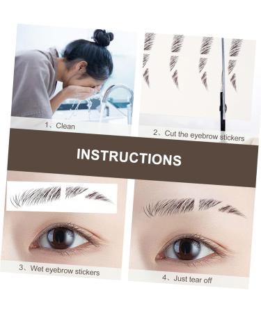 FOMIYES 48 Pcs Eyebrow Stickers 3d Stickers False Eyebrows Stickers Artificial Eyebrow Tattoos 6d Tool Hair - Buy Online on GoSupps.com