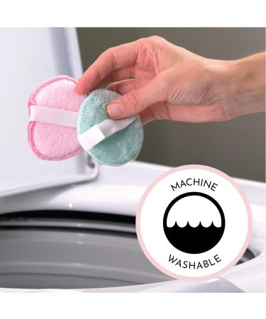 S&T INC. Dual Sided Face Exfoliators 2 Pack Teal/Pink - Gentle Face Scrubbers with Elastic Strap 3.3 Inch Diameter - Buy Online on GoSupps.com