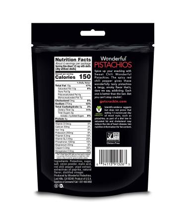 Wonderful Pistachios Sweet Chili Pouch 7oz - Delicious Spicy Snack (1 Pack) - Buy Online on GoSupps.com