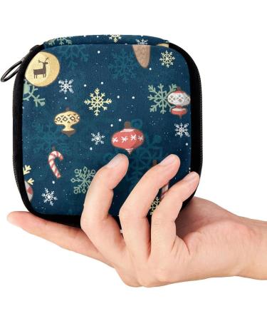 GIAPB Period Bag - Sanitary Napkin Storage & Makeup Pouch - Snowflake Blue Design - Buy Online on GoSupps.com