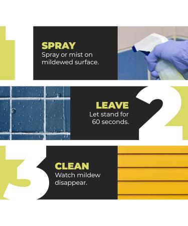 GONE Instant Mold & Mildew Remover - Industrial-Strength 12.5% Bleach Cleaner for Shower Bathroom Outdoor Furniture & More - 1 Quart Spray Bottle - Buy Online on GoSupps.com