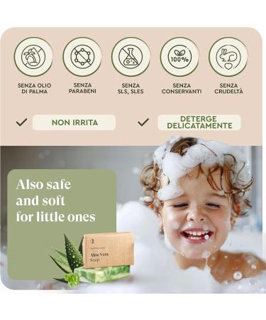  lubiu Aloe Vera Soap 100g Natural Soap for Men Women Kids Moisturized Skin Hand Soap Shower Face Soap Handmade Soap - Buy Online on GoSupps.com