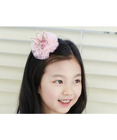 Girl's Diamond Crown Hair Pin - Princess Flower Rhinestone Tiara Party Accessory - Buy Online on GoSupps.com