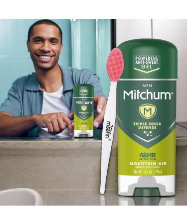 Men's Deodorant Antiperspirant Gel Stick - Mountain Air 48-Hour Odor Defense Alcohol-Free Quick-Dry Bundle with Moofin Nose Cleaning Brush (Pack of 4 - Buy Online on GoSupps.com