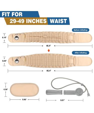 Decompression Back Belt for Low Back Pain  Back Reliever Spinal Decompression Device  Lumbar Decompression Belt  Inflatable Back Brace for Woman Man 29-49 Inches Waist Beige 1 - Buy Online on GoSupps.com