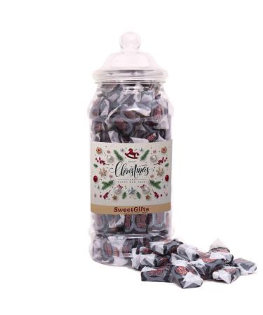Christmas Sweets Jars - Swizzels Black Jacks - Christmas White Label - Medium Jar - 520grams