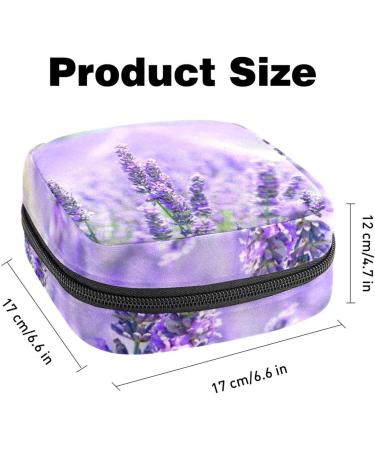 Menstrual Pad Bag with Zipper - Purple Lavender Flower Napkin Pouch for Women & Girls | Stylish & Functional Tampon Collection Bag - Buy Online on GoSupps.com