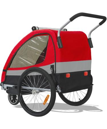 Tiggo 2-in-1 Children's Bicycle Trailer & Jogger | International Shipping | Red Color - Model 50402 - Buy Online on GoSupps.com