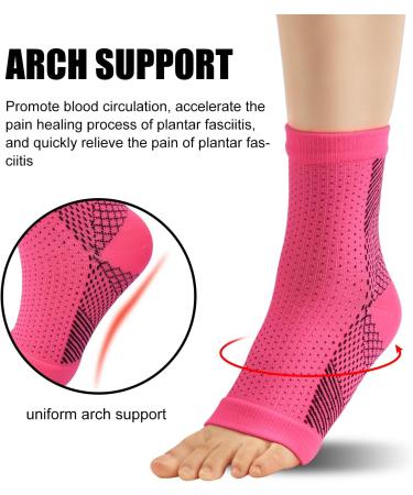 4 Pairs Neuropathy Socks Compression Socks for Women & Men Ankle Support Brace Plantar Fasciitis Socks for Sprained Ankle Pain Relief 2-4.5 Pink - Buy Online on GoSupps.com