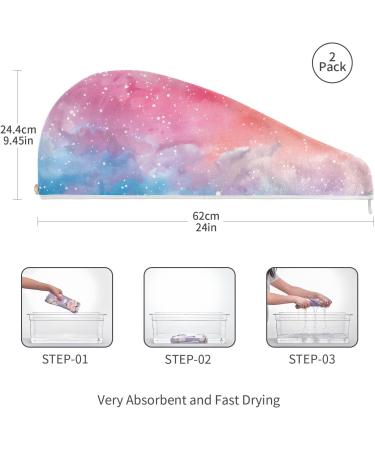 Super Absorbent Glittering Hair Towel 2 Pack | Quick Dry Hair Turbans for Women & Girls - Buy Online on GoSupps.com