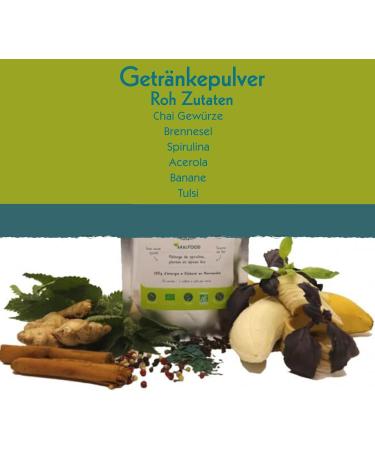 Buy Organic Regeneration Drink Powder with Spirulina Nettle & Acerola | Vital Chai Spice Drink - 100g | International Shipping Available - Buy Online on GoSupps.com