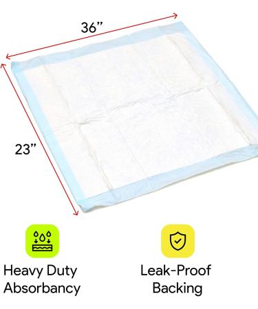 Disposable Incontinence Bed Pads 23x36 - 15 Pack - Heavy Absorbent Chux Underpads - Leak Proof - Overnight Moisture and Odor Lock - Buy Online on GoSupps.com