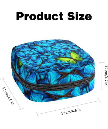 Menstrual Bag with Zipper for Sanitary Pads & Tampons Stylish Butterflies Design for Women & Girls International Shipping Available - Buy Online on GoSupps.com