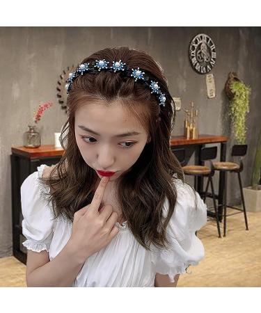 Blue Rhinestone Hairpin Hairband for Women and Girls - Marry Crystal Headband for Valentine's Day and Christmas Gift - Buy Online on GoSupps.com